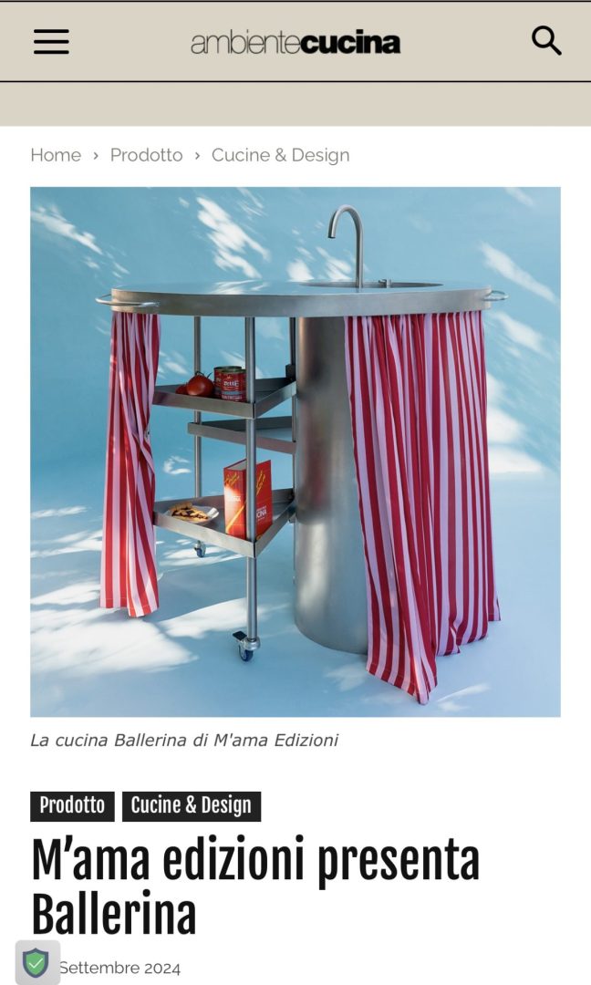 Articolo su Ballerina, cucina firmata da Federica Zama